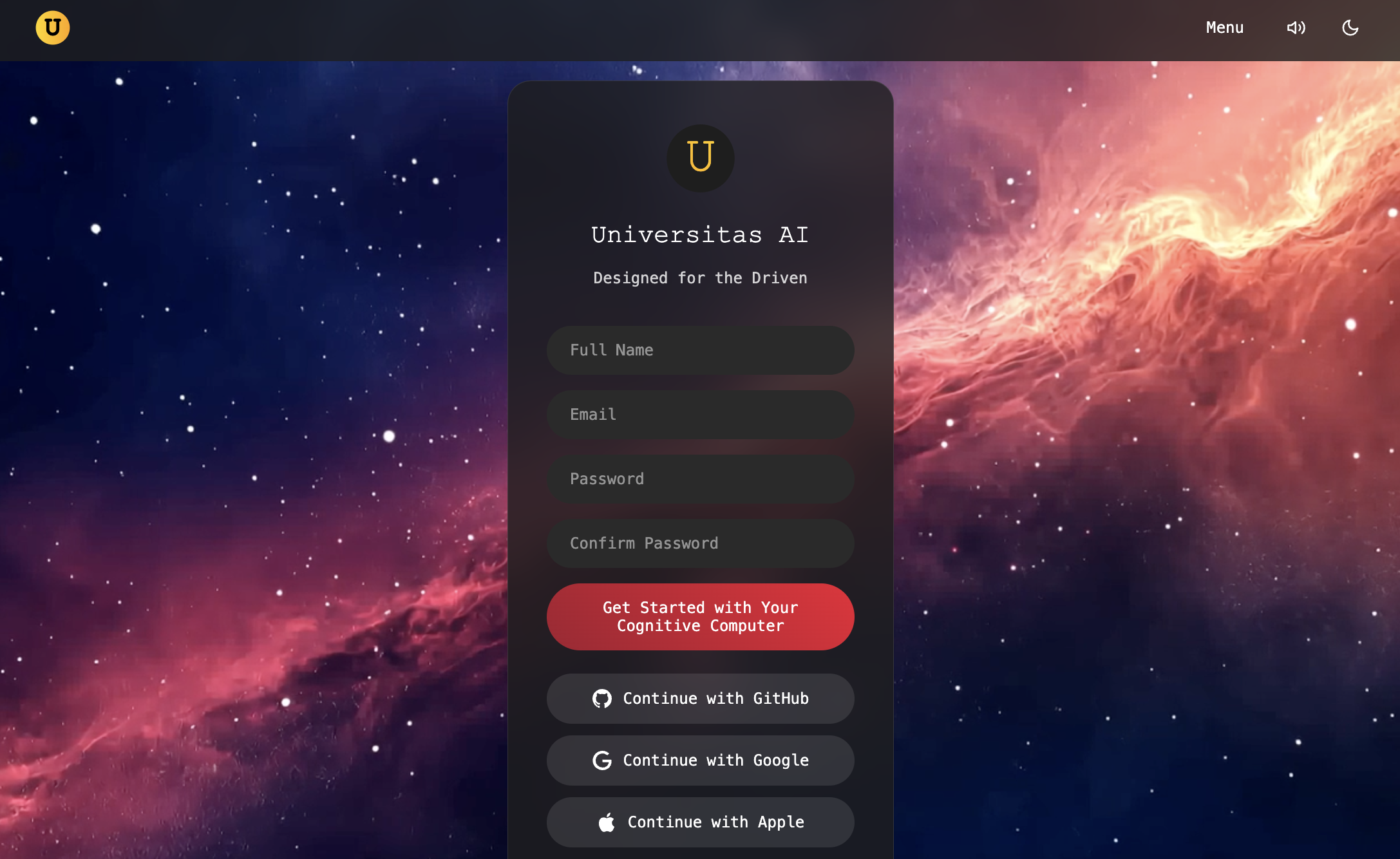 Sign Up Interface